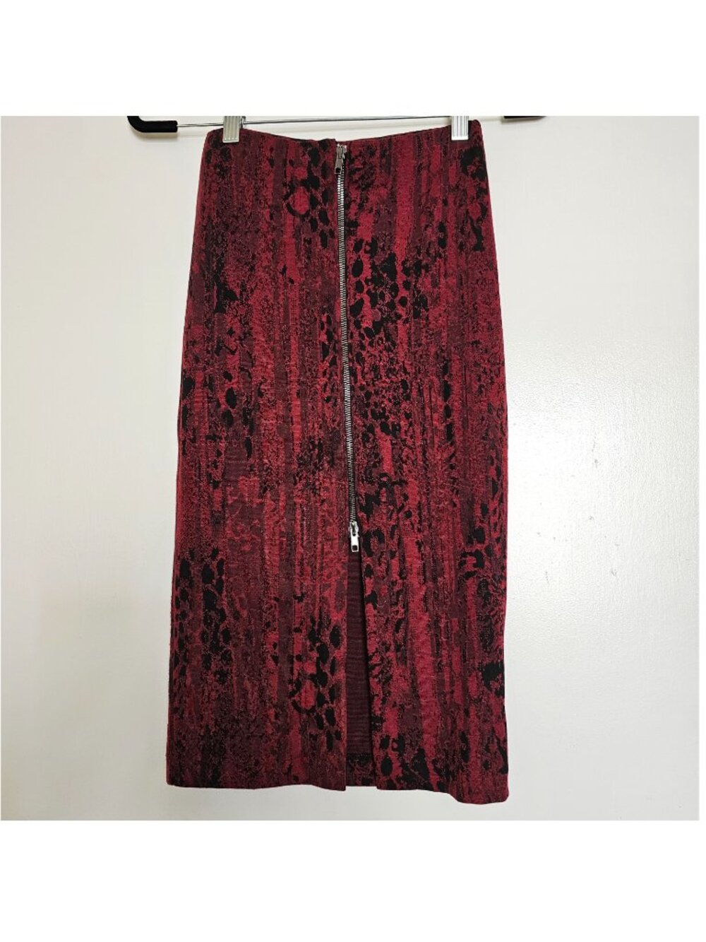 Kiki Riki Stretchy Tube Maxi Midi Skirt w Front Zipper, S